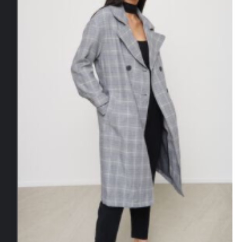 Belted plaid trench coat